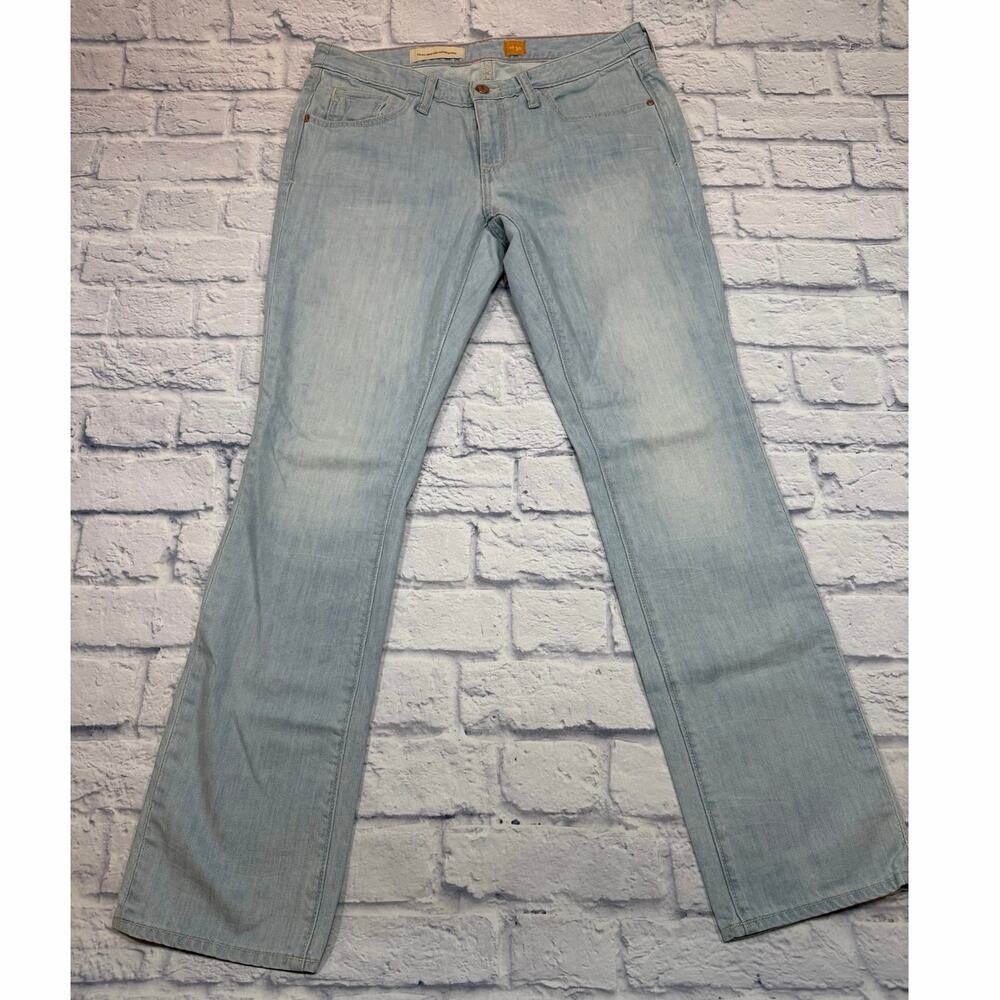 Pilcro and the Letterpress Faded Blue Jeans Copper Rivets 100% Cotton Sz 30 J53
